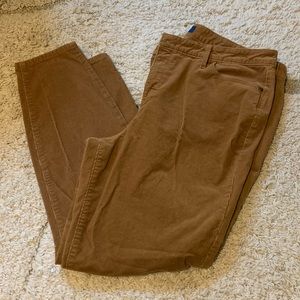 Talbots camel corduroy high waisted ankle pants